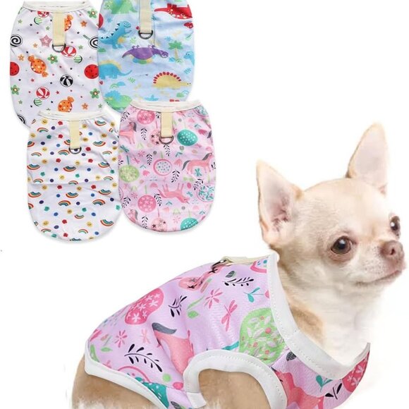 4 Pieces Dog Clothes with D-Ring (XXS) - Picture 1 of 2